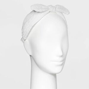 White universal thread bow headband